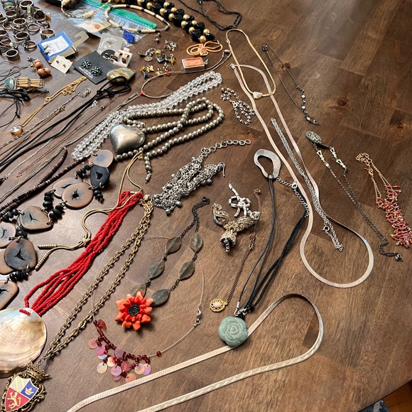 Vintage sterling silver boho turquoise shell Hawaii hippie jewelry bundle - Picture 2 of 11